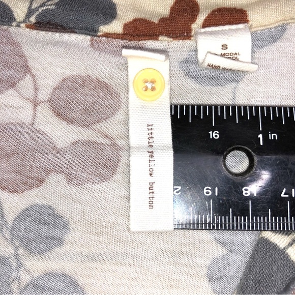 Anthropologie Cream and Blue and Burnt Orange Leaf Blouse Size S - Picture 2 of 9